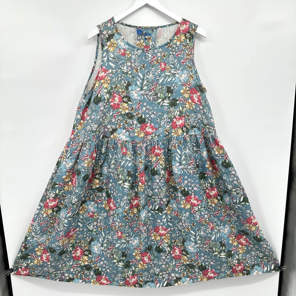 Yuvita 100% Linen Dress Size XL Pockets Garden Party Grannycore Cottagecore Boho - Picture 2 of 11